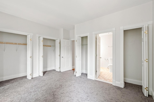 4721 S Woodlawn Ave Unit E, Chicago, IL 60615 - unfurnished bedroom with carpet floors, multiple closets, and ensuite bath
