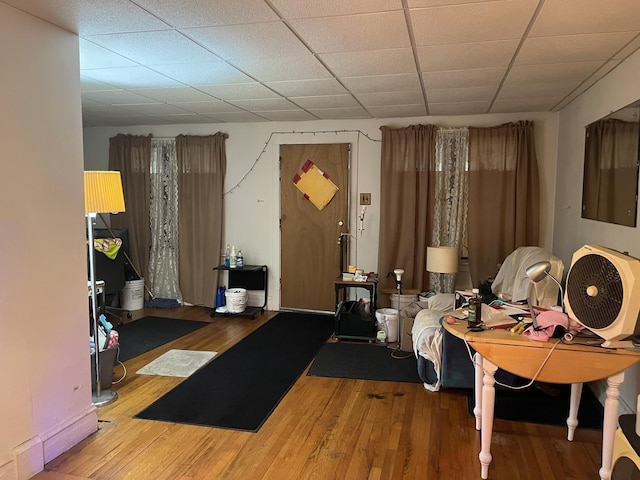 1125 Marengo Ave, Forest Park, IL 60130 - workout room with a paneled ceiling and wood finished floors