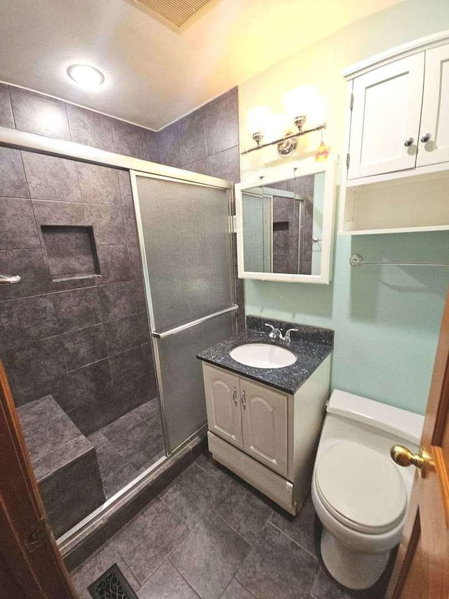 75 Bode Rd, Hoffman Estates, IL 60169 - full bathroom with a shower stall, vanity, and tile patterned floors