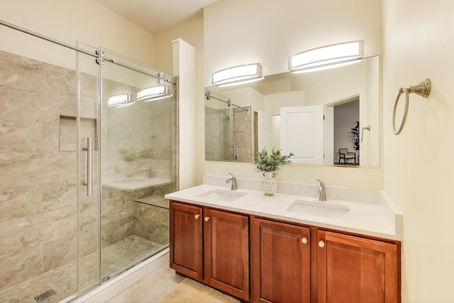 2302 Sandy Creek Dr, Algonquin, IL 60102 - bathroom featuring a stall shower and double vanity