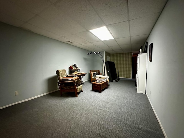 6119 Little Galilee Rd, Clinton, IL 61727 - sitting room featuring a drop ceiling and carpet