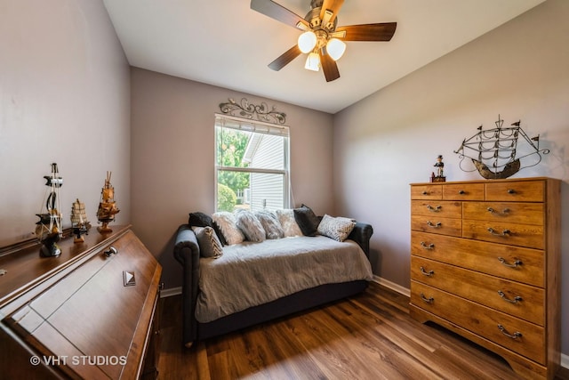 1550 W Ludington Cir, Romeoville, IL 60446 - bedroom with wood finished floors and a ceiling fan