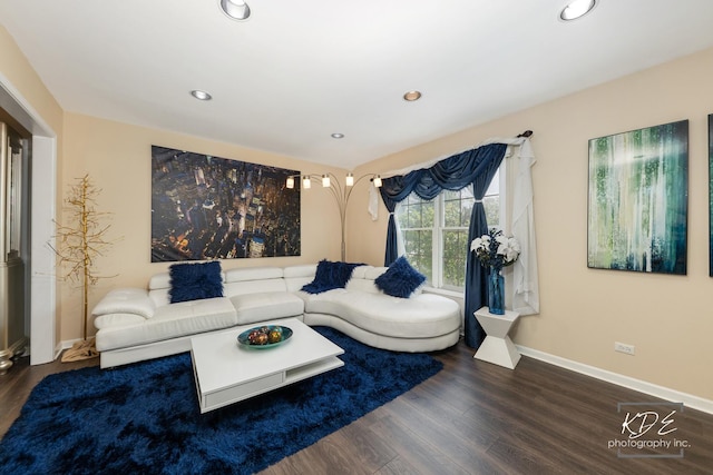 3730 Baybrook Dr, Aurora, IL 60504 - living area featuring wood finished floors and recessed lighting
