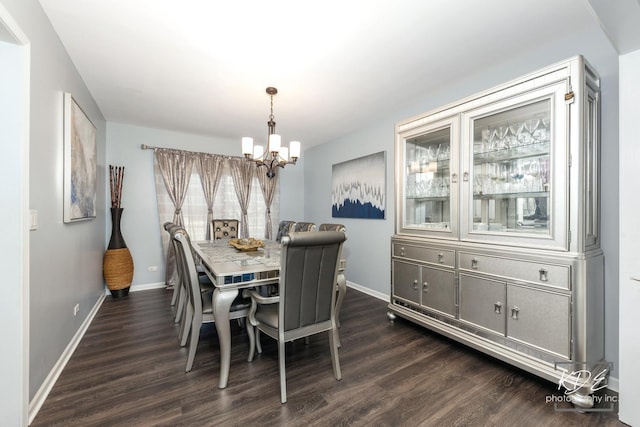 3730 Baybrook Dr, Aurora, IL 60504 - dining area with a chandelier and dark wood finished floors