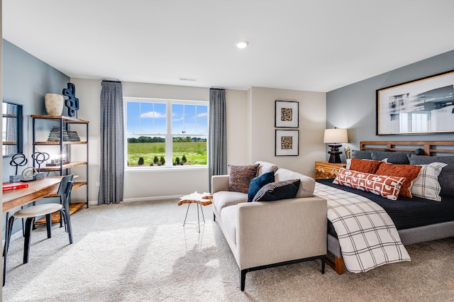 12124 Kelsey Dr, Huntley, IL 60142 - bedroom with carpet flooring, an office area, and recessed lighting