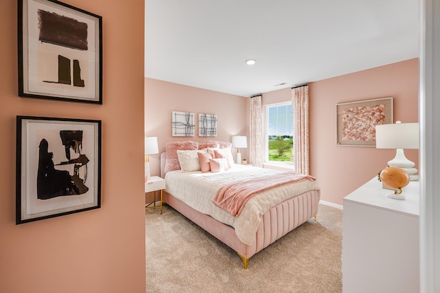 12124 Kelsey Dr, Huntley, IL 60142 - bedroom featuring light carpet and recessed lighting