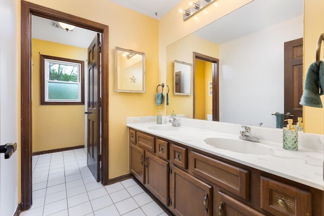 1386 Old Dominion Ct, Naperville, IL 60540 - full bathroom with double vanity and tile patterned floors