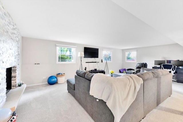 1259 Durham Dr, Wheaton, IL 60189 - carpeted living room with plenty of natural light and a fireplace