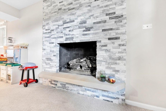 1259 Durham Dr, Wheaton, IL 60189 - detailed view of carpet and a fireplace
