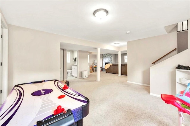 1259 Durham Dr, Wheaton, IL 60189 - game room featuring carpet and baseboards
