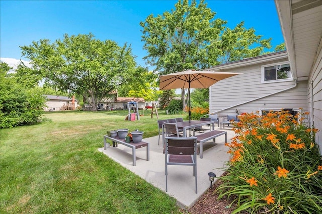 1259 Durham Dr, Wheaton, IL 60189 - view of green lawn with a patio area and outdoor dining space