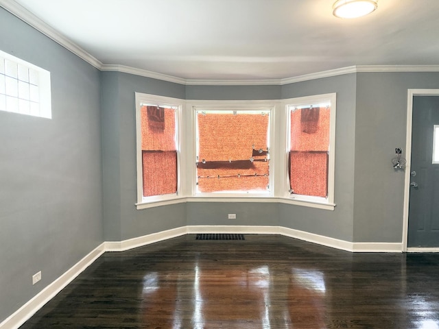 8517 S Wallace St, Chicago, IL 60620 - empty room with plenty of natural light, crown molding, and wood finished floors
