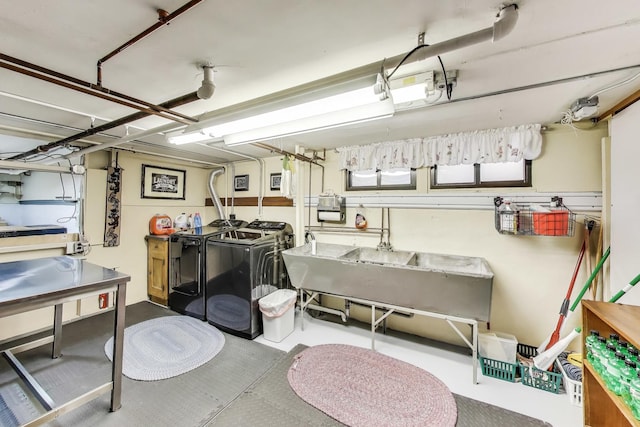 210 Berry Pkwy, Park Ridge, IL 60068 - garage with washing machine and dryer and a sink