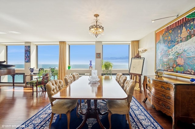 1110 N Lake Shore Dr Unit 20S, Chicago, IL 60611 - dining room with wood-type flooring, plenty of natural light, and a chandelier