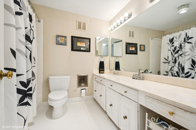 1110 N Lake Shore Dr Unit 20S, Chicago, IL 60611 - bathroom featuring vanity, curtained shower, and tile patterned floors