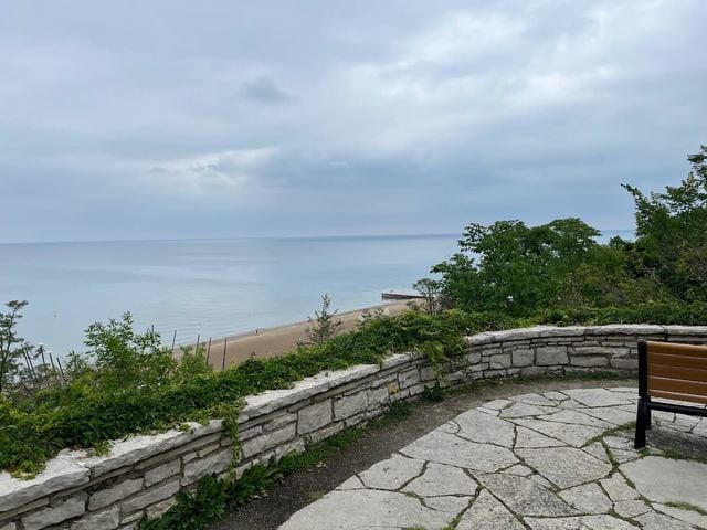 313 Hawthorn Ave Unit F, Glencoe, IL 60022 - view of patio / terrace with a water view