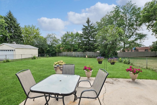 3551 Marseilles Ln, Hazel Crest, IL 60429 - fenced backyard with a patio and outdoor dining space