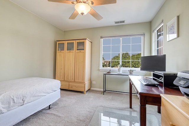 8156 Ripple Ridge Dr, Darien, IL 60561 - bedroom featuring light colored carpet, an office area, and a ceiling fan