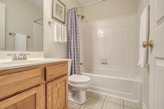 8156 Ripple Ridge Dr, Darien, IL 60561 - full bathroom with tile patterned floors, shower / bathtub combination with curtain, and vanity