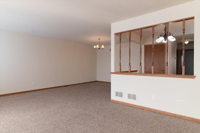 18014 Idaho Ct, Orland Park, IL 60462 - unfurnished room featuring a chandelier and carpet flooring