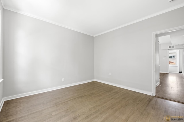 1336 Euclid Ave, Berwyn, IL 60402 - spare room with hardwood / wood-style floors, crown molding, and a smoke detector
