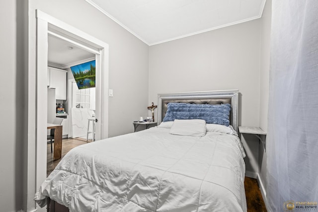 1336 Euclid Ave, Berwyn, IL 60402 - bedroom with ornamental molding and wood finished floors