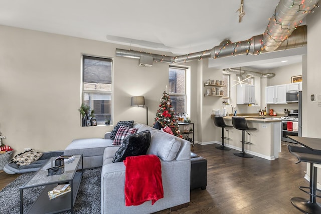 1418 W Cortez St Unit 4, Chicago, IL 60642 - living area with dark wood finished floors