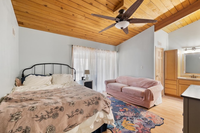 14515 Central Ct Unit Ph1, Oak Forest, IL 60452 - bedroom featuring wooden ceiling, lofted ceiling, light wood finished floors, and a ceiling fan