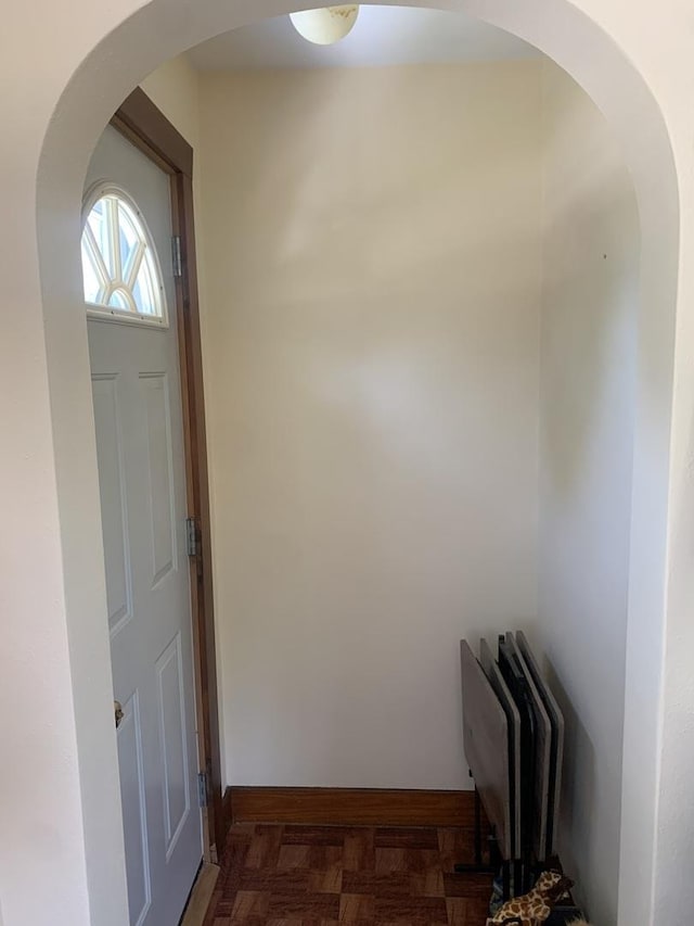 353 W Porter St, Oglesby, IL 61348 - hallway featuring arched walkways and radiator