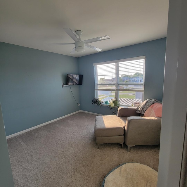 1506 Saddle Run Ln, Beecher, IL 60401 - sitting room with carpet and ceiling fan