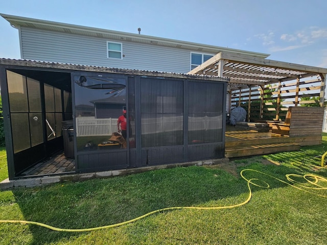 1506 Saddle Run Ln, Beecher, IL 60401 - back of house featuring a deck and a yard