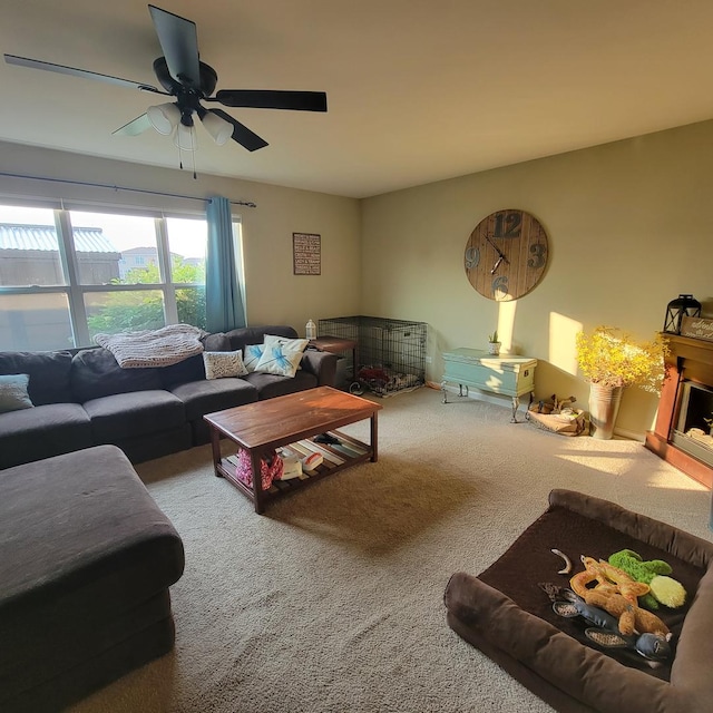 1506 Saddle Run Ln, Beecher, IL 60401 - carpeted living room featuring ceiling fan