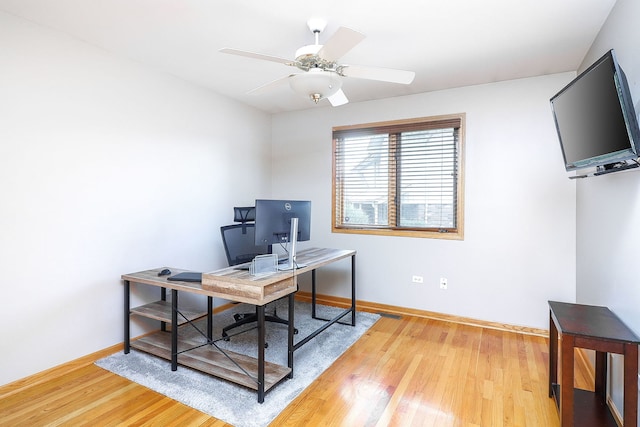 8124 Glenbrook Pl, Tinley Park, IL 60487 - office with wood finished floors and a ceiling fan