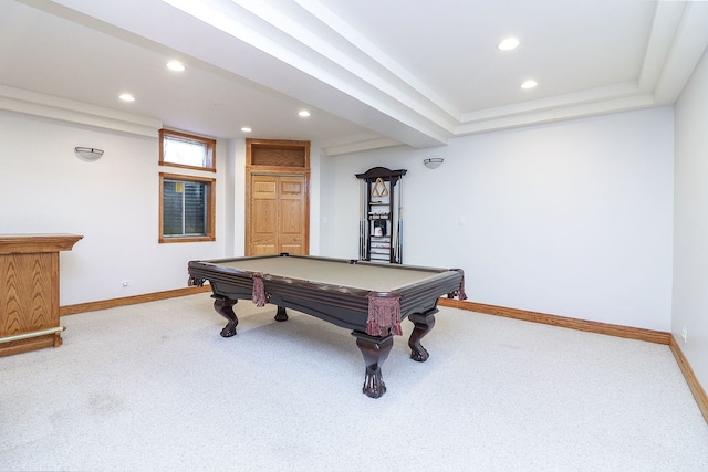 8124 Glenbrook Pl, Tinley Park, IL 60487 - recreation room featuring carpet flooring, recessed lighting, and pool table