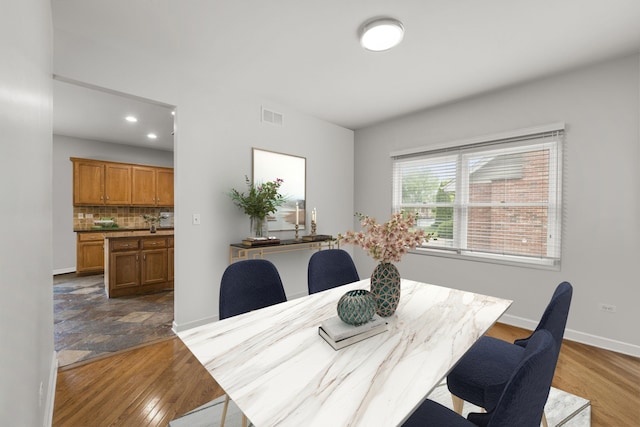 1215 Pendleton Dr, Lemont, IL 60439 - dining space with dark wood-type flooring and recessed lighting