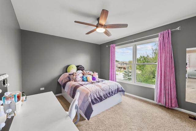 1215 Pendleton Dr, Lemont, IL 60439 - carpeted bedroom with baseboards and ceiling fan