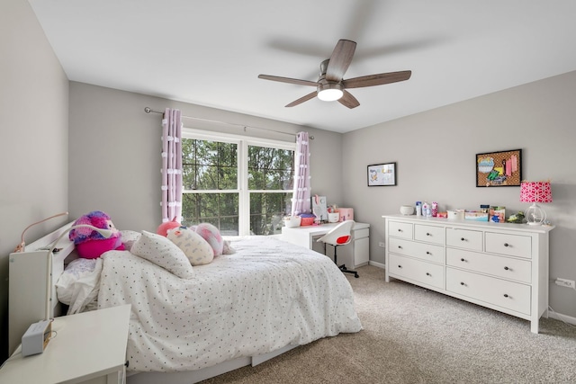 1215 Pendleton Dr, Lemont, IL 60439 - bedroom featuring light colored carpet and a ceiling fan