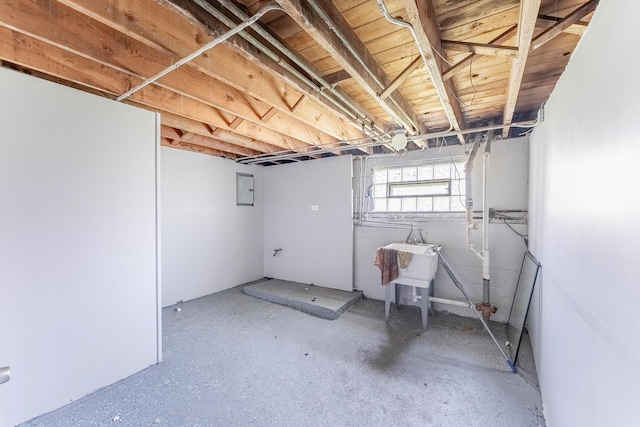58 W 118th St, Chicago, IL 60628 - below grade area with electric panel and a sink