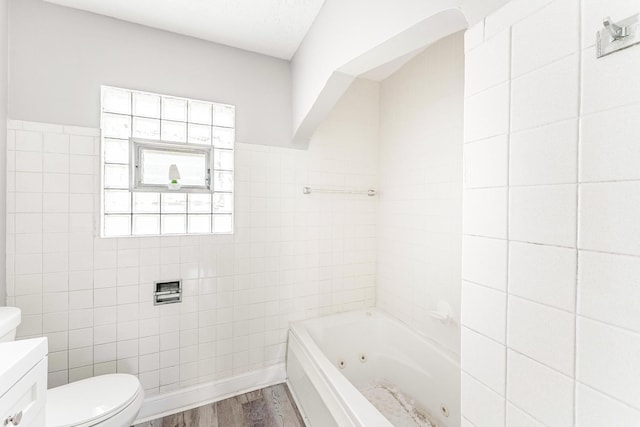 58 W 118th St, Chicago, IL 60628 - full bathroom with tile walls, wood finished floors, and vanity