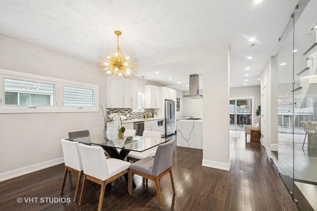 3125 S Giles Ave, Chicago, IL 60616 - dining space featuring dark wood-style flooring, a chandelier, and healthy amount of natural light