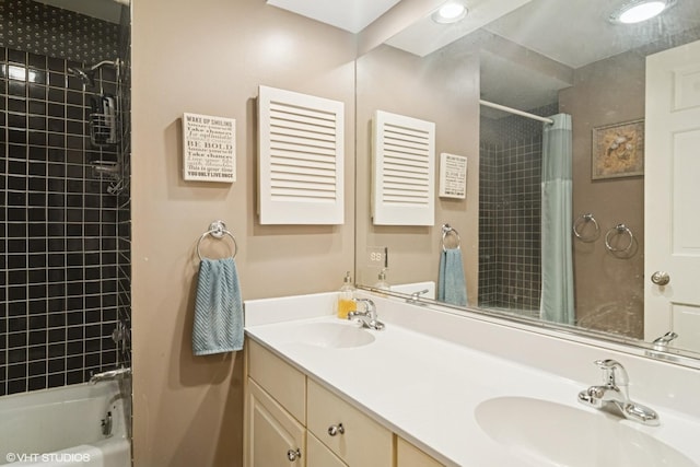 401 S Carlyle Pl, Arlington Heights, IL 60004 - bathroom with double vanity and shower / tub combo