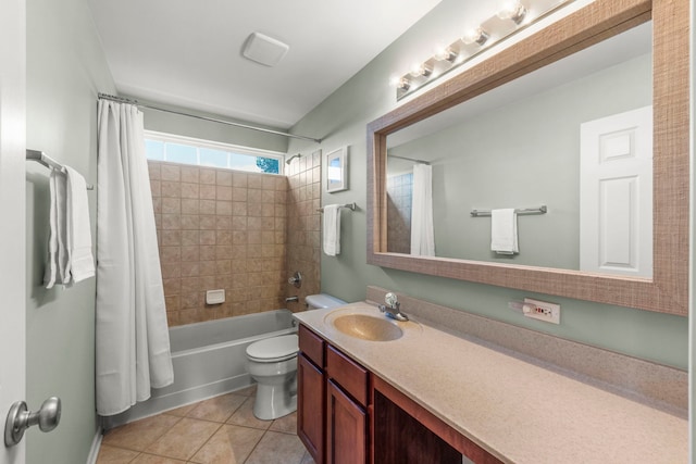 1644 Prairieview Blvd, Bolingbrook, IL 60490 - full bath featuring shower / tub combo with curtain, vanity, and tile patterned floors