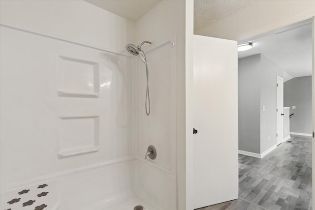 113 New Brunswick Ln, Poplar Grove, IL 61065 - bathroom featuring a shower and wood finished floors