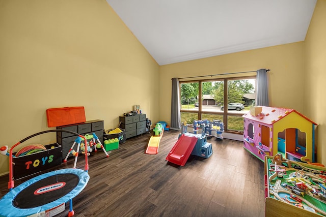 13460 185th St, Mokena, IL 60448 - rec room with wood finished floors and high vaulted ceiling