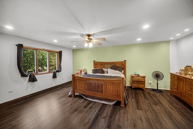 13460 185th St, Mokena, IL 60448 - bedroom with wood finished floors, recessed lighting, and ceiling fan