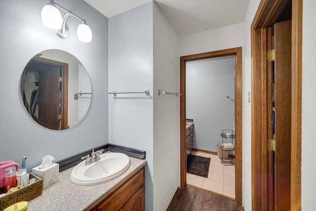 13460 185th St, Mokena, IL 60448 - bathroom featuring vanity and wood finished floors