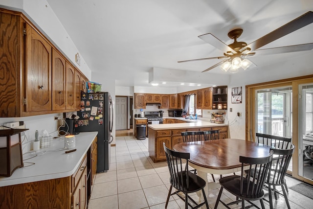 13460 185th St, Mokena, IL 60448 - dining area featuring ceiling fan and light tile patterned floors