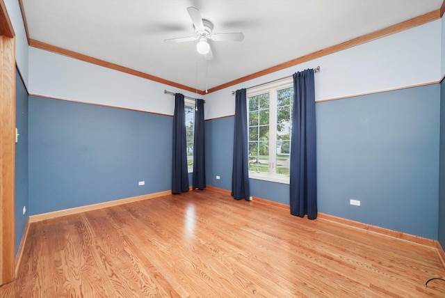 6443 Davane Ct, Downers Grove, IL 60516 - unfurnished room with a ceiling fan, wood finished floors, and crown molding