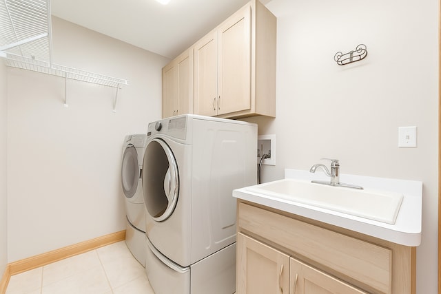 6443 Davane Ct, Downers Grove, IL 60516 - washroom with cabinet space, separate washer and dryer, and light tile patterned floors