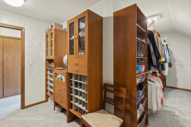 3250 Platte Trl, Olympia Fields, IL 60461 - walk in closet featuring carpet floors and vaulted ceiling